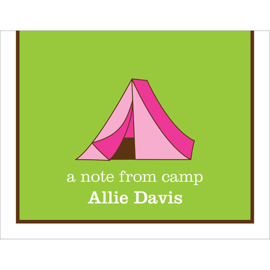 Pink Tent Camp Folded Note Cards